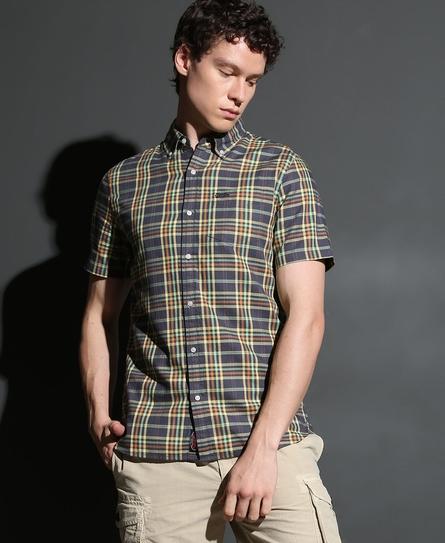 LIGHTWEIGHT S/S CHECK MEN'S BLUE SHIRT