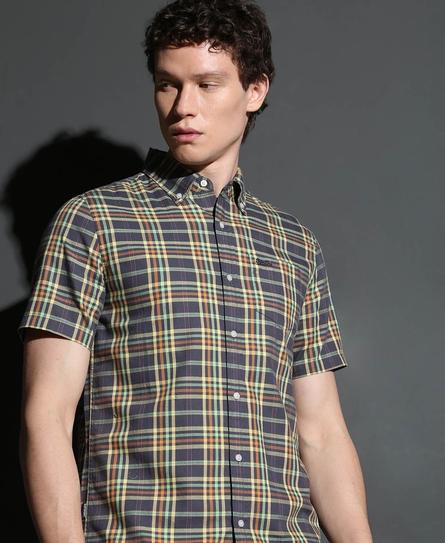 LIGHTWEIGHT S/S CHECK MEN'S BLUE SHIRT