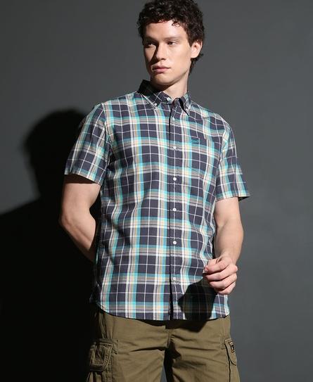 LIGHTWEIGHT S/S CHECK MEN'S BLUE SHIRT