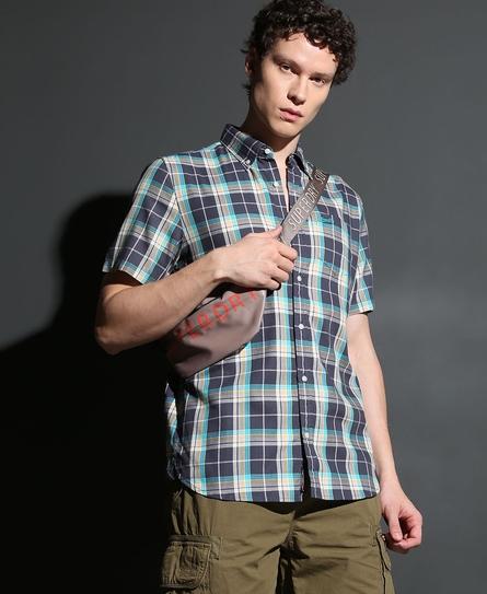 LIGHTWEIGHT S/S CHECK MEN'S BLUE SHIRT