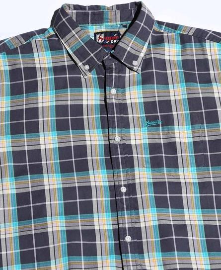 LIGHTWEIGHT S/S CHECK MEN'S BLUE SHIRT