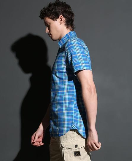 LIGHTWEIGHT S/S CHECK MEN'S BLUE SHIRT