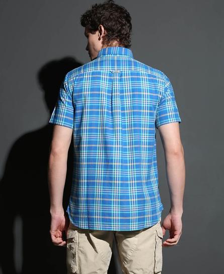 LIGHTWEIGHT S/S CHECK MEN'S BLUE SHIRT