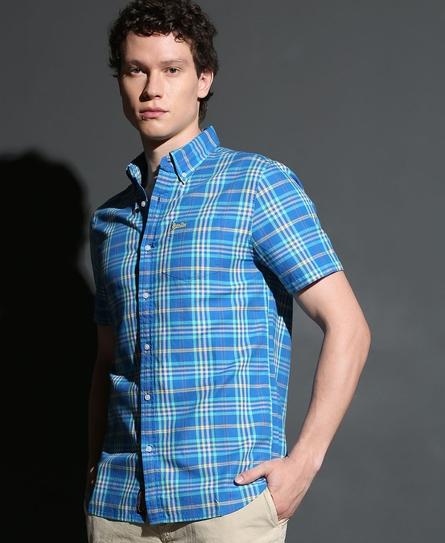 LIGHTWEIGHT S/S CHECK MEN'S BLUE SHIRT