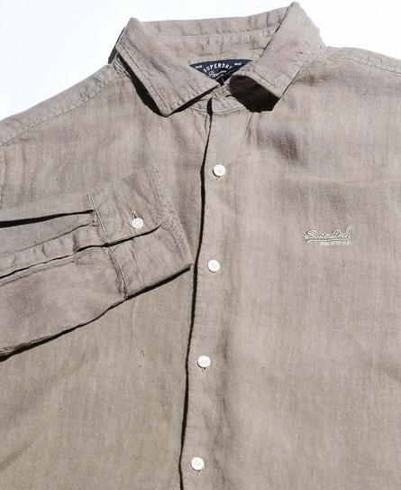 STUDIOS CASUAL LINEN L/S MEN'S GREEN SHIRT