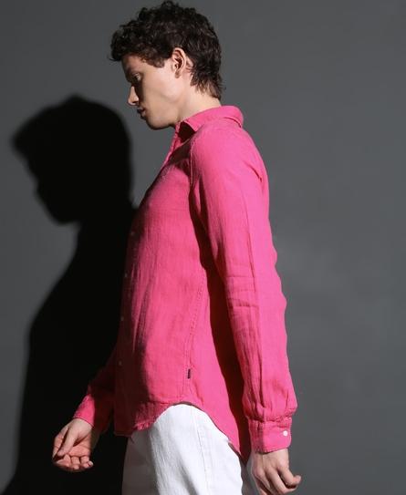 STUDIOS CASUAL LINEN L/S MEN'S PINK SHIRT