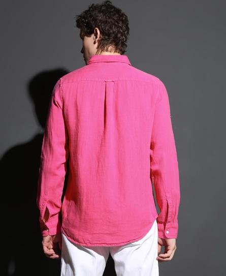 STUDIOS CASUAL LINEN L/S MEN'S PINK SHIRT