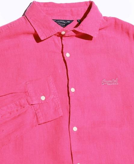 STUDIOS CASUAL LINEN L/S MEN'S PINK SHIRT