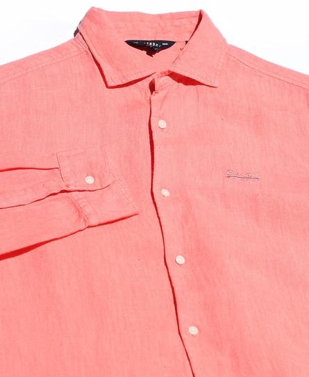 STUDIOS CASUAL LINEN L/S MEN'S ORANGE SHIRT