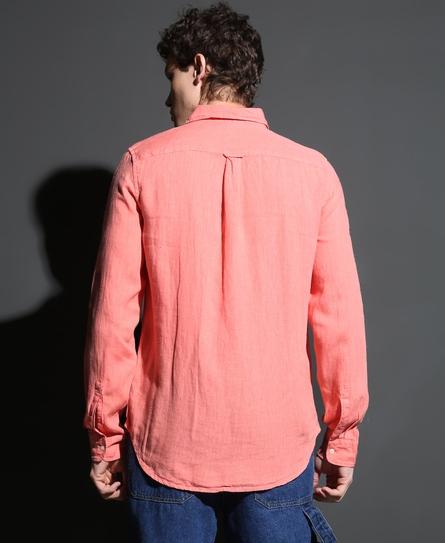 STUDIOS CASUAL LINEN L/S MEN'S ORANGE SHIRT