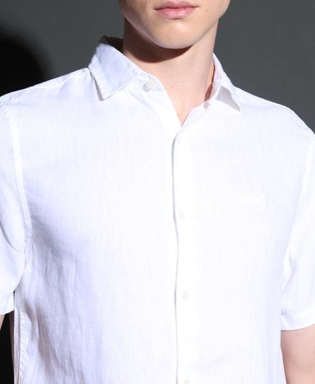 STUDIOS CASUAL LINEN S/S MEN'S WHITE SHIRT