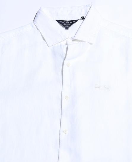 STUDIOS CASUAL LINEN S/S MEN'S WHITE SHIRT