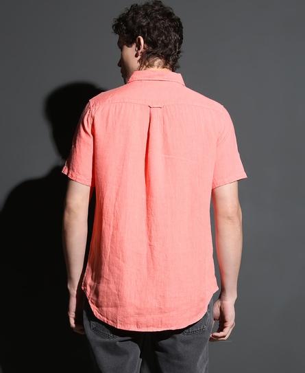 STUDIOS CASUAL LINEN S/S MEN'S ORANGE SHIRT