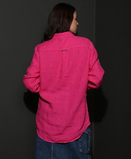 STUDIOS CASUAL LINEN L/S WOMEN'S PINK SHIRT