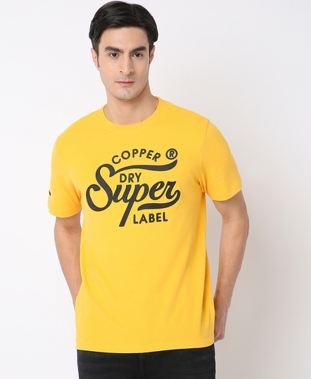 VINTAGE COPPER LABEL MEN'S YELLOW T-SHIRT