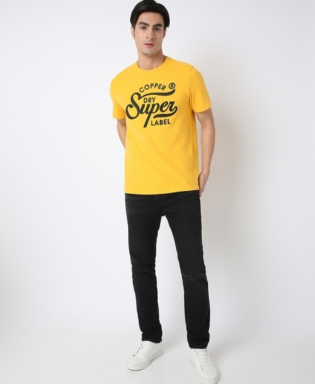 VINTAGE COPPER LABEL MEN'S YELLOW T-SHIRT