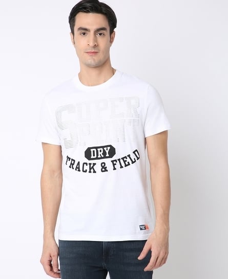 TRACK & FIELD LITE METALIC MEN'S WHITE T-SHIRT