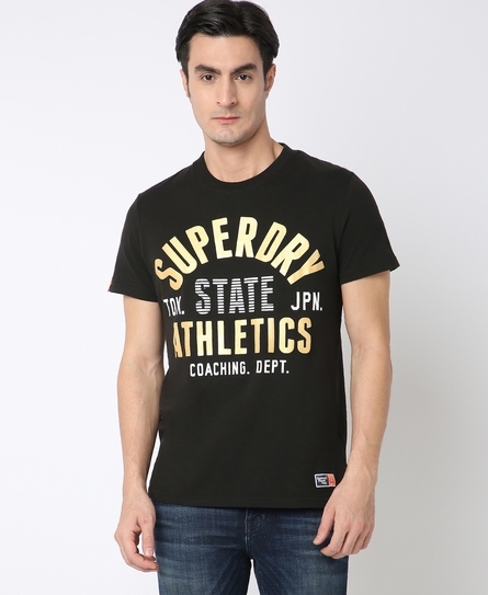 TRACK & FIELD LITE METALIC MEN'S BLACK T-SHIRT