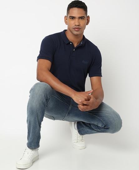 VINT DESTROY MEN'S BLUE POLO