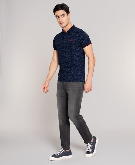 CITY S/S AOP JERSEY MEN'S BLUE POLO