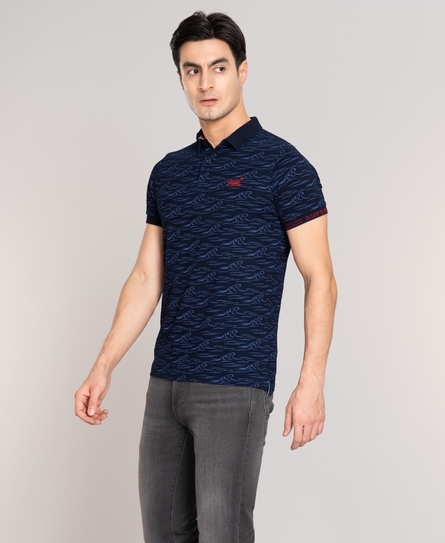 CITY S/S AOP JERSEY MEN'S BLUE POLO