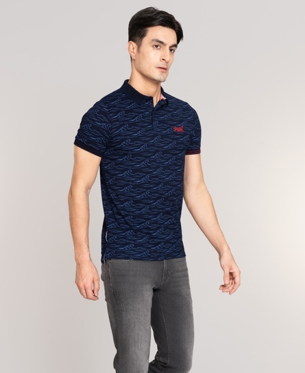 CITY S/S AOP JERSEY MEN'S BLUE POLO