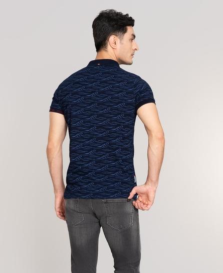 CITY S/S AOP JERSEY MEN'S BLUE POLO