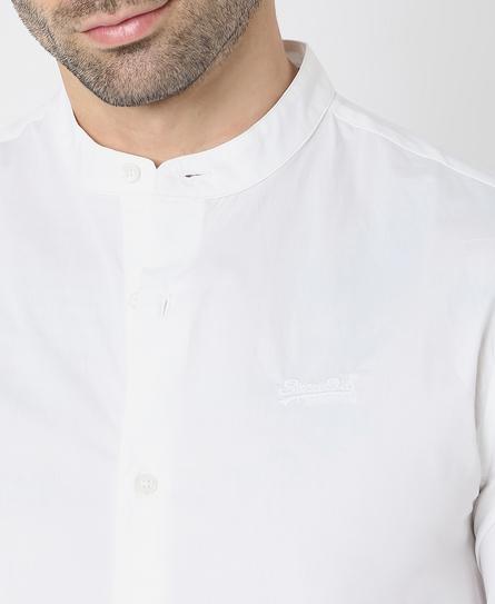 MANDARIN L/S PREMIUM STRETCH MEN'S WHITE SHIRT