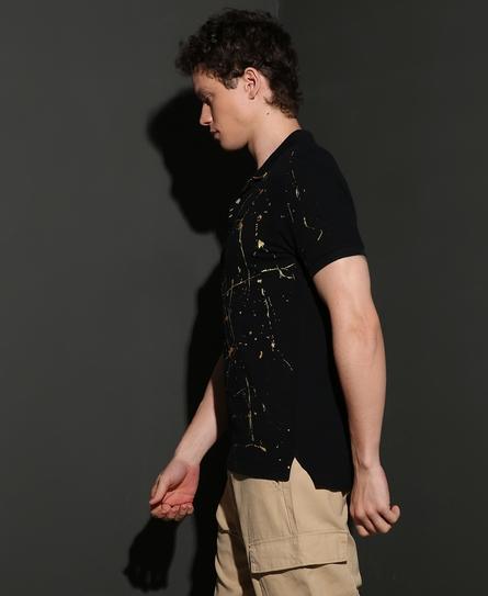 PAINT SPLATTER S/S MEN'S BLACK POLO