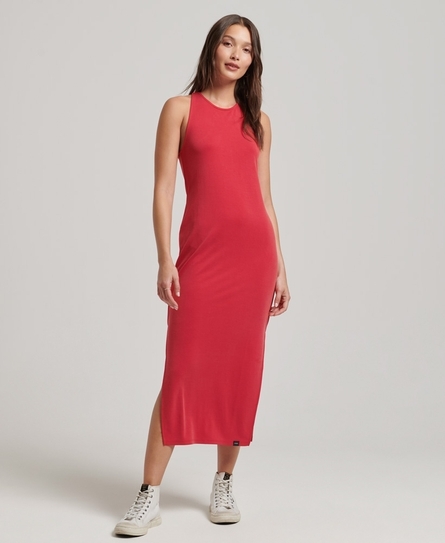 STUDIOS STRAP BACK MIDI WOMEN'S RED DRESS