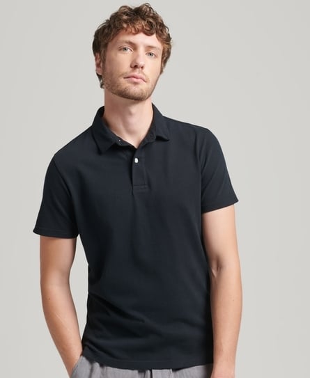 STUDIOS JERSEY MEN'S BLACK POLO