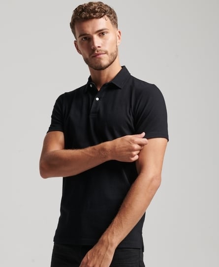 STUDIOS JERSEY MEN'S BLACK POLO