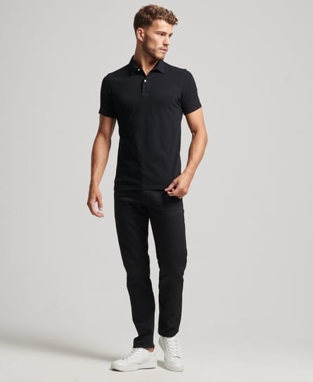 STUDIOS JERSEY MEN'S BLACK POLO