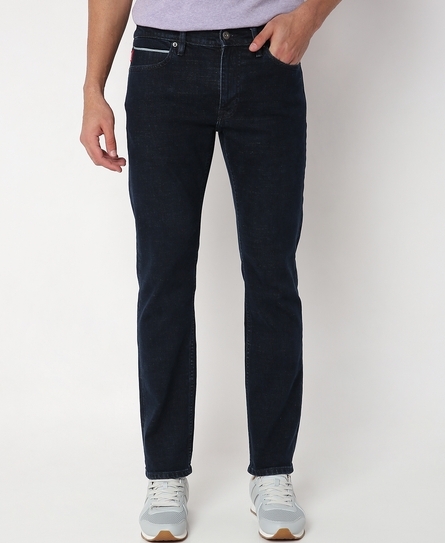 KYOTO MEN'S SLIM COMFORT FIT DARK BLUE JEANS