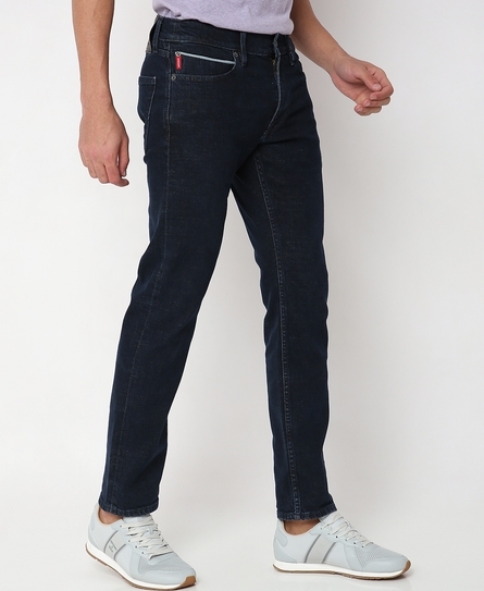 KYOTO MEN'S SLIM COMFORT FIT DARK BLUE JEANS