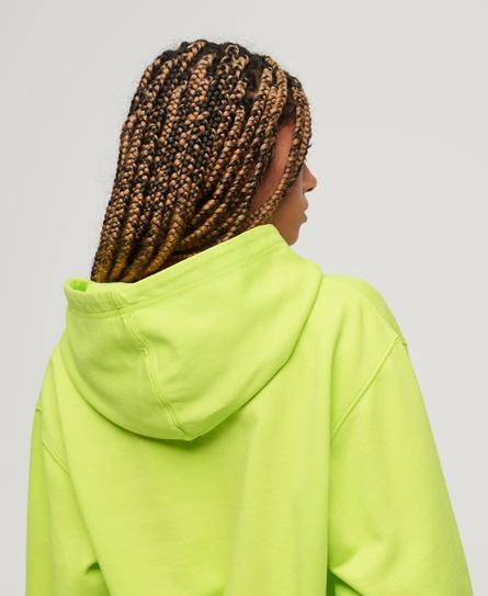 MICRO LOGO EMB LOOSE WOMEN'S GREEN HOOD