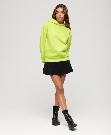 MICRO LOGO EMB LOOSE WOMEN'S GREEN HOOD