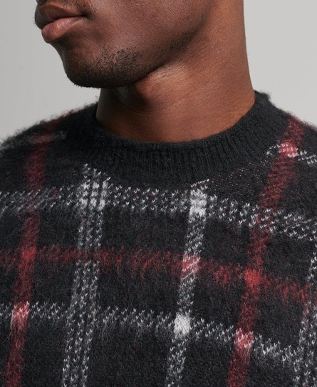 VINTAGE PATTERN MEN'S GREY  CREW NECK SWEATER