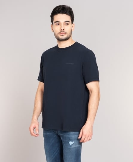 OVERDYED LOGO LOOSE MEN'S BLUE T-SHIRT