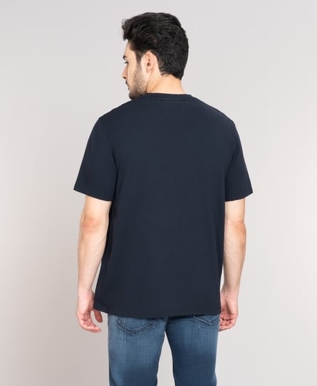 OVERDYED LOGO LOOSE MEN'S BLUE T-SHIRT