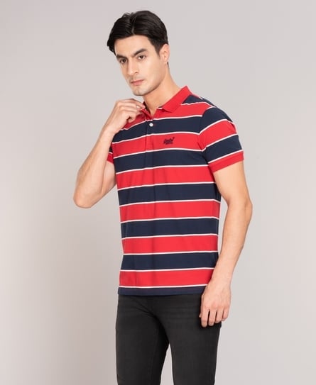 JERSEY STRIPE MEN'S RED POLO SHIRT