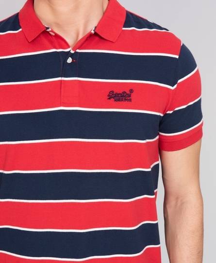 JERSEY STRIPE MEN'S RED POLO SHIRT