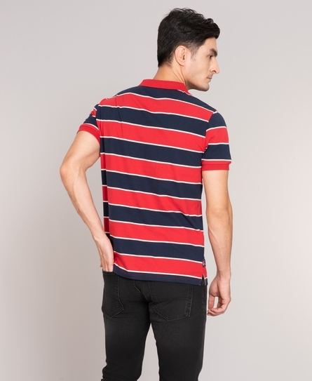 JERSEY STRIPE MEN'S RED POLO SHIRT