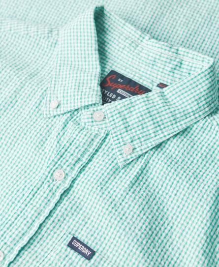 SEERSUCKER S/S MEN'S GREEN SHIRT