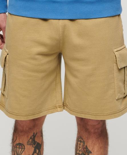 CONTRAST STITCH MEN'S BROWN CARGO SHORT