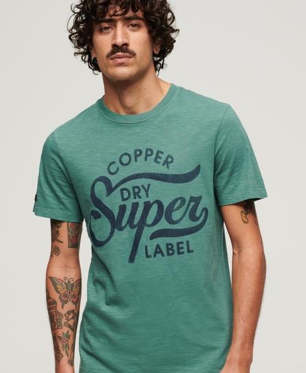 COPPER LABEL SCRIPT MEN'S GREEN T-SHIRT