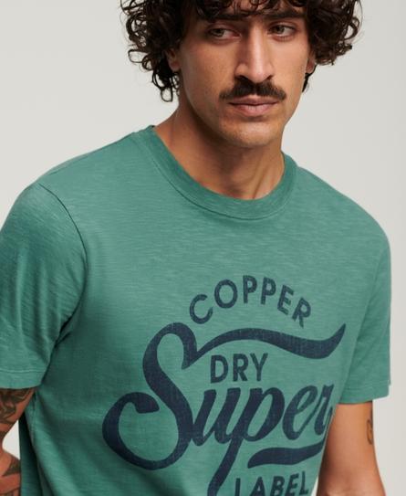 COPPER LABEL SCRIPT MEN'S GREEN T-SHIRT