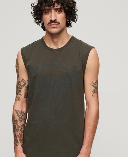 TATTOO GRAPHIC MEN'S BLACK TANK TOP