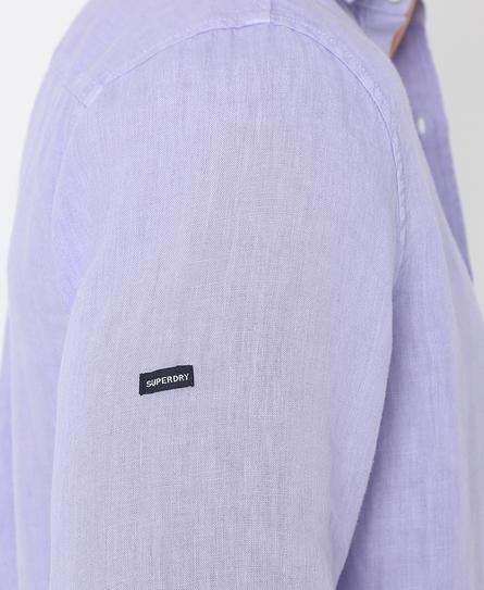 STUDIOS CASUAL LINEN L/S MEN'S PURPLE SHIRT