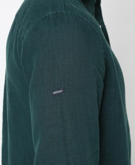 STUDIOS CASUAL LINEN L/S MEN'S GREEN SHIRT